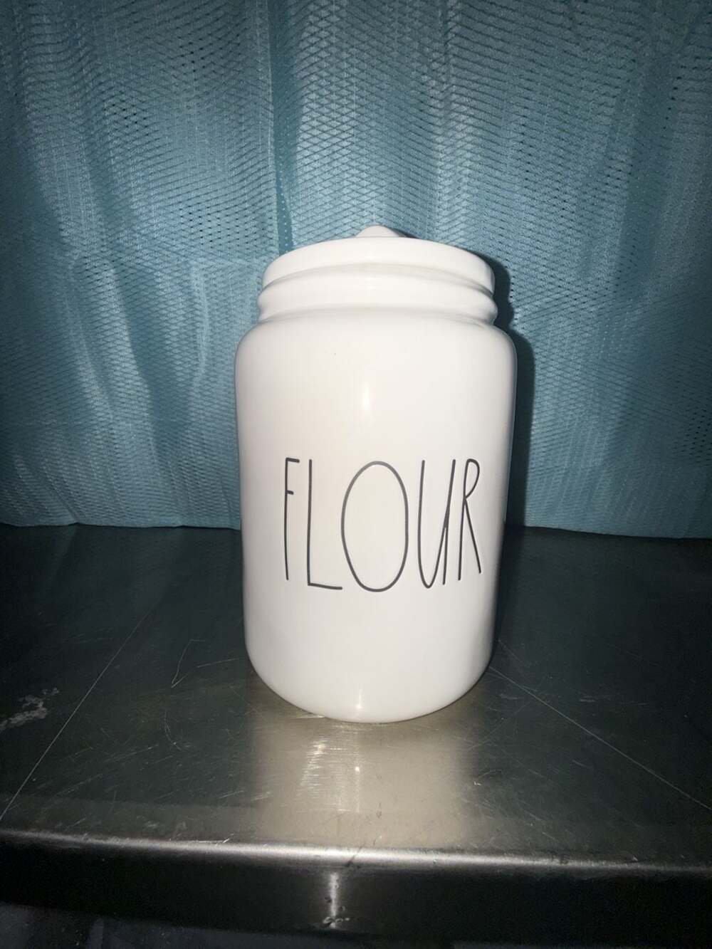 Rae Dunn Flour Canister Ceramic White With Lid